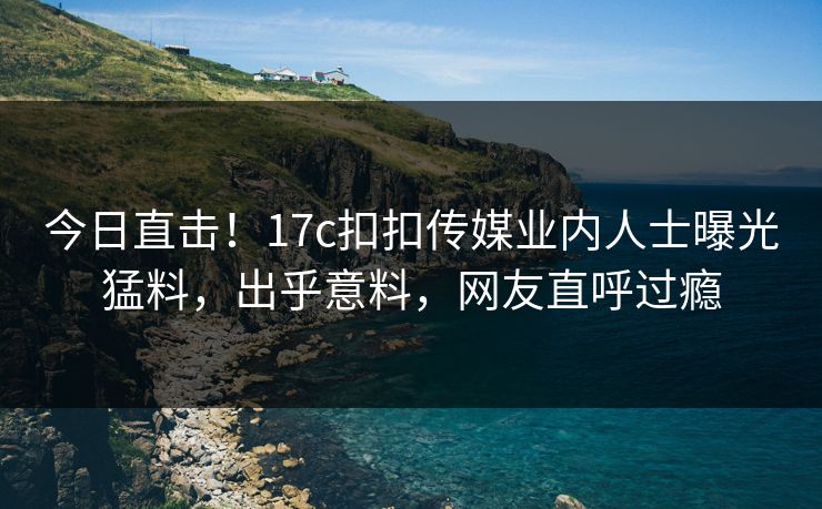 今日直击！17c扣扣传媒业内人士曝光猛料，出乎意料，网友直呼过瘾