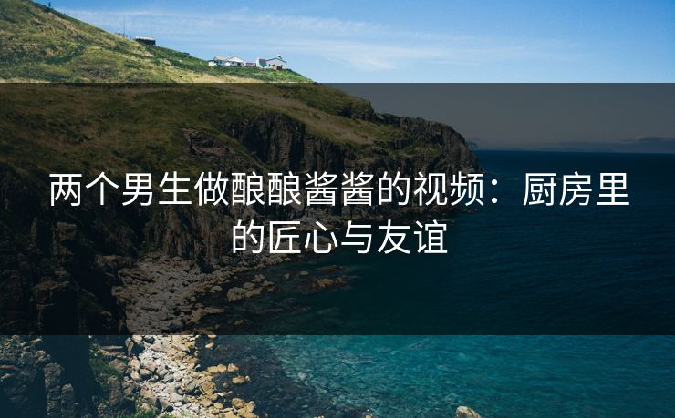 两个男生做酿酿酱酱的视频：厨房里的匠心与友谊
