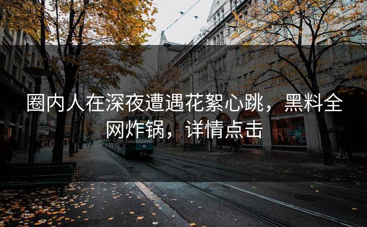 圈内人在深夜遭遇花絮心跳，黑料全网炸锅，详情点击